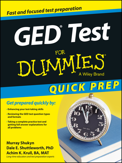 Cover image for GED Test For Dummies, Quick Prep Edition